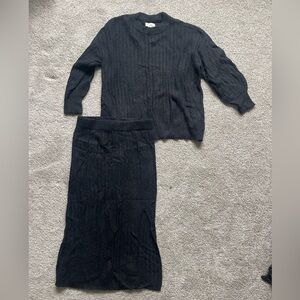 Aerie Black Sweater and Skirt Set
